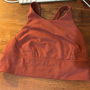 LULULEMON long line bra, clay red color size 8